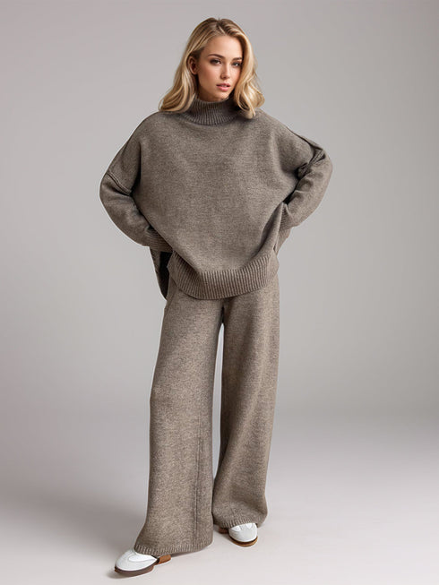 'Keres' Long Sleeve Top and Pants Sweater Set - Celes Fashion